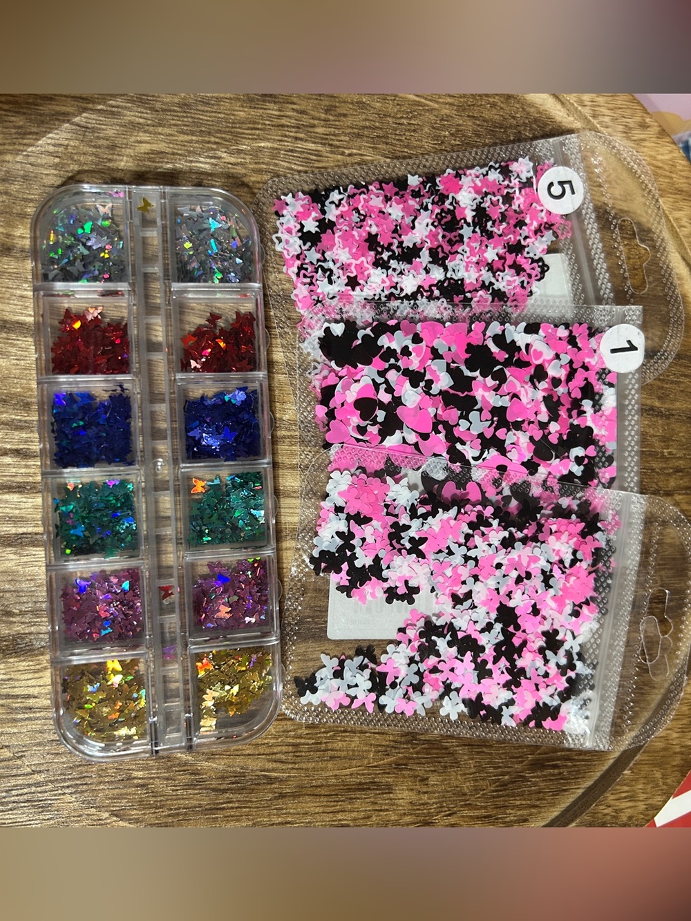 Colorful Heart and Star Glitter Set for Nails 💅🏻
